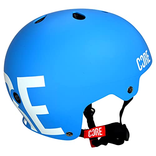 Core Street Stunt-Scooter Skateboard BMX Helm + Fantic26 Sticker (XS/S, Blau/Weiß)