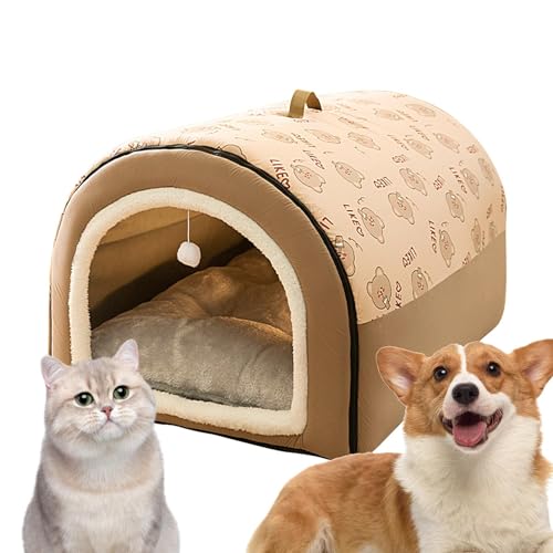 Detachable Cat Bed, Cat Bed Cave, Cat Bed Kitten Bed Cat Tent, Durable Cat Hideaway House, Warm Washable Covered Dog Bed, Comfortable Cozy Cat Cave for Pets Dogs Cats