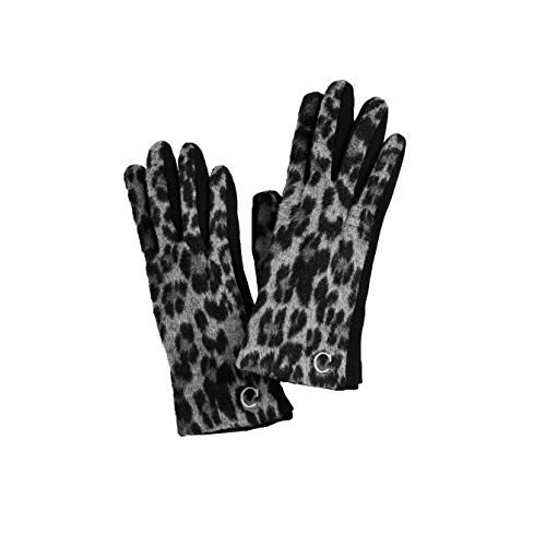 Mud Pie Damen Schwarzer Initialen-Motiv Leopard Handschuh, Buchstabe J, Einheitsgröße
