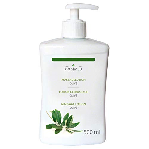 cosiMed Massagelotion mit Olivenöl, Massage Lotion mit Druckspender, 500 ml