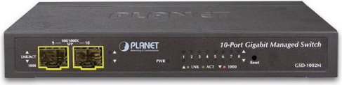 Planet Managed Desktop Switch 8-Port 10/100/1000Mbps + 2-Port 100/1000X SFP Port 8 unterstützt PoE In