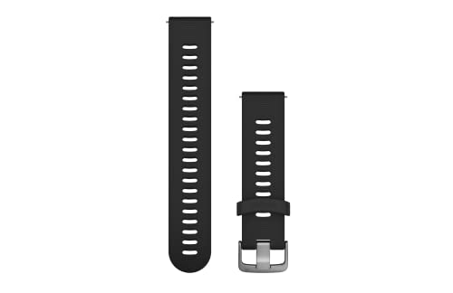 Garmin Unisex – Erwachsene WECHSELARMBAND 22 MM Silikon Schwarz Teile aus Edelstahl, 22mm