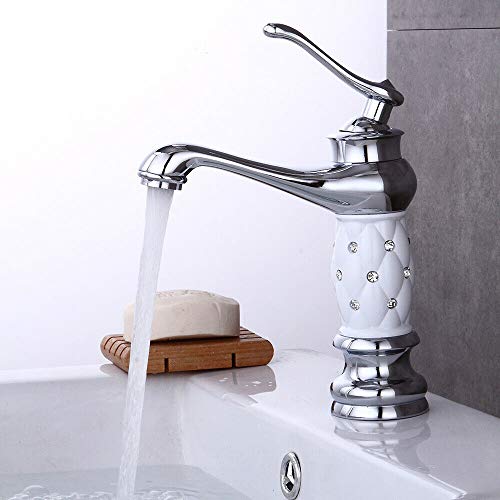 Wasserhahn Waschbecken Armatur Messing Heißes Kaltes Wasser Einhebelmischer Keramik Vintage Kristall Wasserhahn für Badezimmer Küchen Haus Dekoration