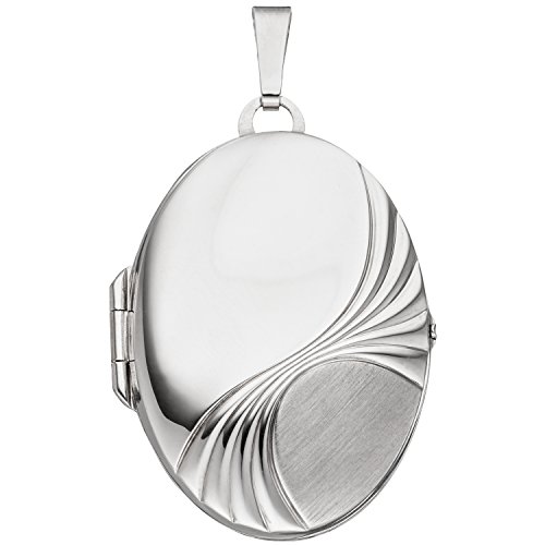JOBO Damen-Medaillon aus 925 Silber Oval zum Öffnen für 2 Fotos