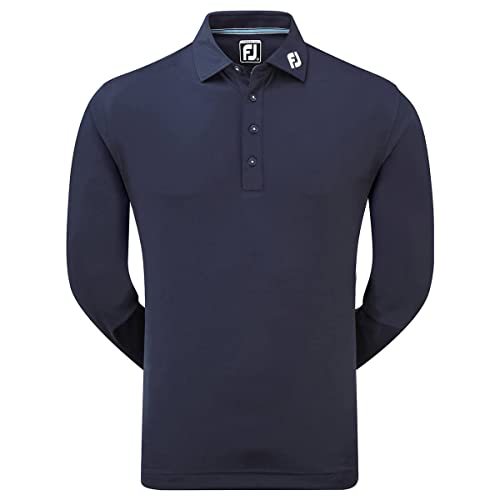 Footjoy Herren Thermolite Long Sleeved Smooth Pique Poloshirt, Blau (Azul Navy 96955), Medium