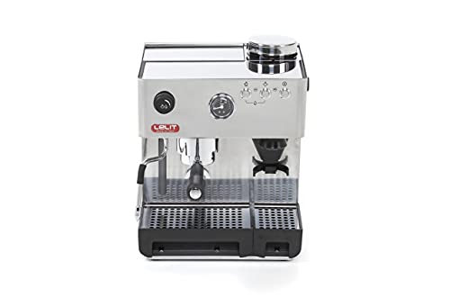 Lelit Anita PL042EMI semi-professionelle Kaffeemaschine mit integrierter Kaffeemühle, ideal für Espresso-Bezug, Cappuccino und Kaffee-Pads-Edelstahl-Gehäuse, rostfrei, 2.7 liters