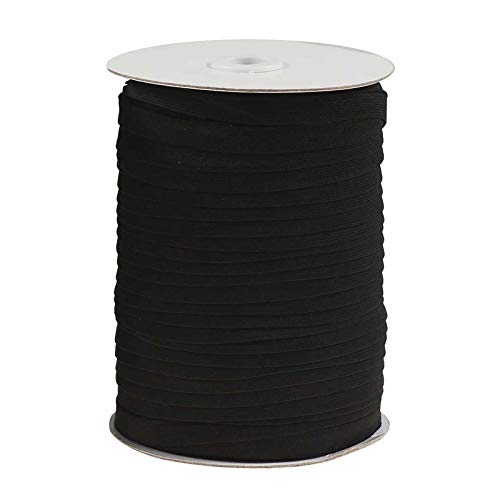 100m Gummiband gewoben Gummilitze Elastisches Band Wäschegummi Variantenwahl, Größe:10mm, Farbe:schwarz