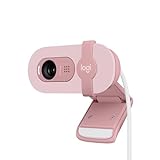 Logitech Brio 100 Full HD-Webcam für Meetings und Streaming, Auto-Lichtausgleich, integriertes Mikrofon, Abdeckblende, USB-A, für Microsoft Teams, Google Meet, Zoom und mehr - Rosa