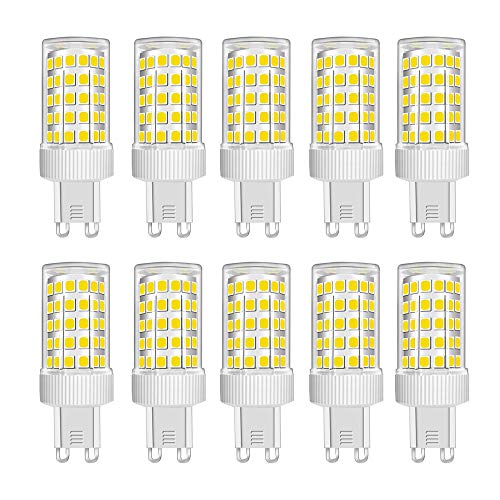 Huamu G9 LED-Leuchtmittel, 10 W, entspricht 80 W Halogenlampe, 800 lm, kaltweiß, 6000 K, 360° Abstrahlwinkel, AC 220–240 V, nicht dimmbar, energiesparend, 10 Stück