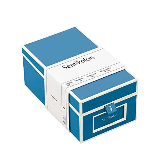 Semikolon 364114 Visitenkartenbox – alphabetisches Register – 10,5 x 18 x 8,3 cm – Business-Card-Box – azzurro hell-blau