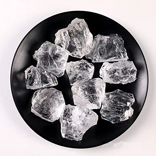 LIJUCAI Natürlicher weißer Kristallstein, Mineralprobensammlung, Heimdekoration, Aquariensteine, weiße Kristalle, 390,400 g (1 Packung)