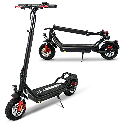 velix E-Kick 20 Pro E-Scooter mit ABE Straßenzulassung - Elektroroller 60km Reichweite 10" Luftreifen für Erwachsene bis 120 kg - wechselbarer Akku - verstellbare Lenkerhöhe Vollfederung LED-Licht