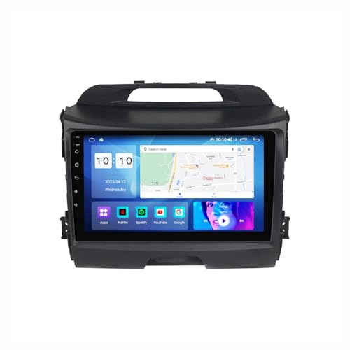 Android 12 Autoradio Mit Navi 2 Din 9 Zoll Touchscreen Autoradio Für KIA Sportage 2010-2015 Mit Carplay Android Auto,mit RDS Bluetooth FM AM Lenkradsteuerung Rückfahrkamera ( Color : M500 8+128G )