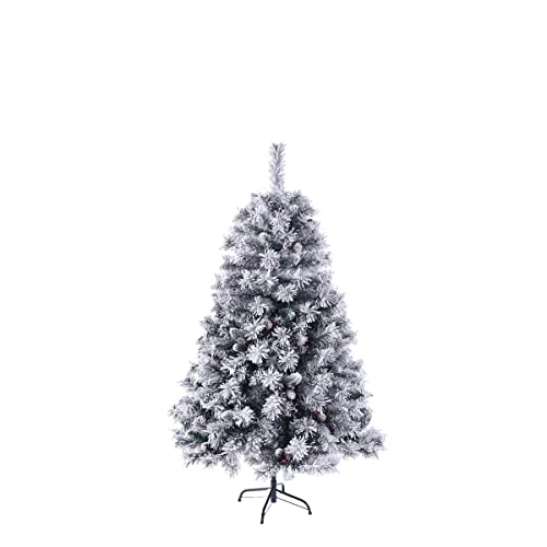 SVITA Weihnachtsbaum künstlich Weiß mit Schnee mit 371 Zweig-Spitzen inkl. Metall Ständer (Luvi-Nadeln | 150cm)