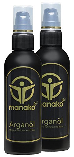 manako Arganöl (Hautöl/Massageöl), 2 x 100 ml Pumpfläschchen