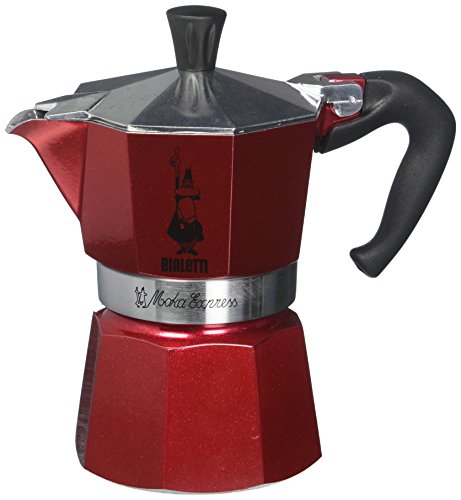 Bialetti Espressokocher Moka Emotion für 3 Tassen in rot, Aluminium, 30 x 20 x 15 cm