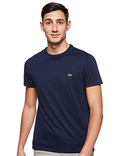 Lacoste Herren T-Shirt Th6709 , Blau (Marine) , Small (Herstellergröße: 3)