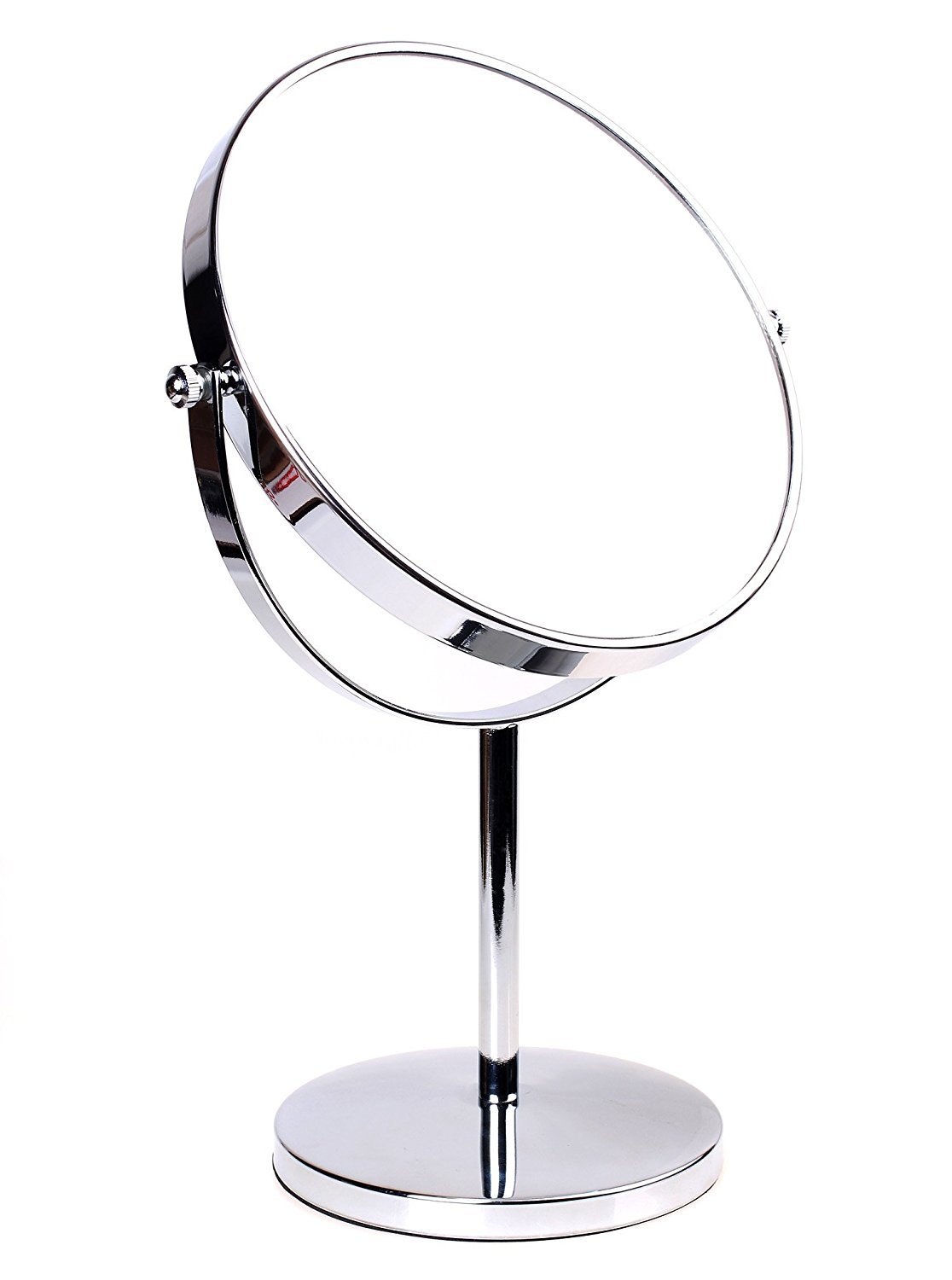 HIMRY Standspiegel 5X Vergrößerung, 8 inch, Kosmetikspiegel 360° drehbar. Verchromten Schminkspiegel Rasierspiegel Badzimmerspiegel, Zweiseitig: Normal+ 5fach Vergrößerung, KXD3108-5x