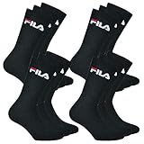 FILA 12 Paar Socken, Frottee Tennissocken mit Logobund, Unisex (4x 3er Pack) (Schwarz, 35-38 (3-5 UK))