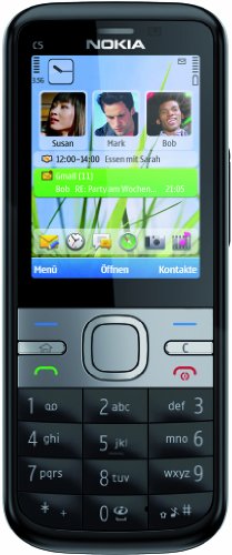 Nokia C5 Smartphone (5,6 cm (2,2 Zoll) Display, Bluetooth, 3,2 Megapixel Kamera) schwarz