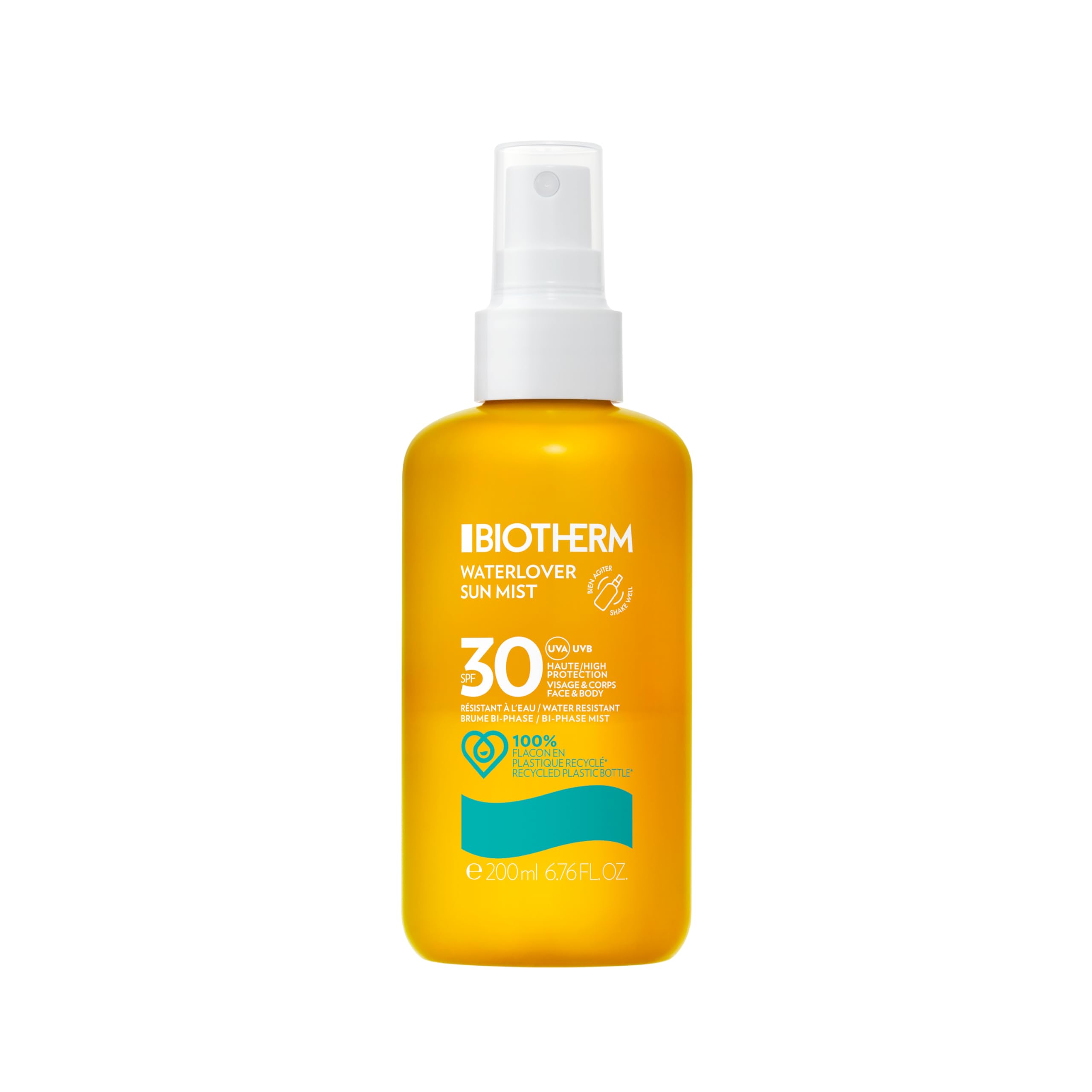 BIOTHERM Waterlover Sonnenschutzspray, feuchtigkeitsspendendes Sonnenspray für umfassenden Schutz, Spray mit LSF 30, 200 ml
