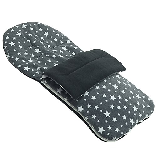 Fleece Fußsack kompatibel mit Mothercare Spin - Grau Star