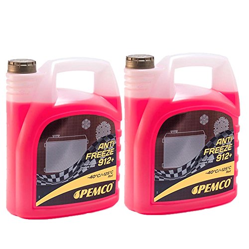 2 x 5L PEMCO Antifreeze 912+ (-40) / Kühlerfrostschutz Fertiggemisch G12+ Rot