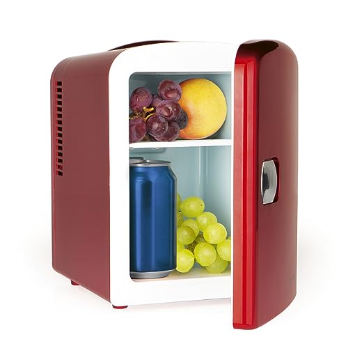 GOURMETmaxx Mini-Kühlschrank im Retro-Design | Minibar geeignet für Bier oder Snacks | Getränke-Kühlschrank auch ideal für Kosmetik oder Schminke | 45 W [rot]