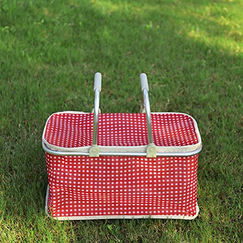XYJYPA 30 L Einkaufstasche,Picknickkorb mit Alu-Griff,Lunchtasche Thermotasche für Büro Camping Picknick,tragbarer Picknickkorb,platzsparende Aufbewahrungsbox
