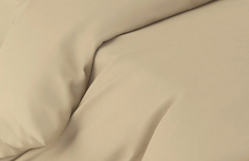 Anne de Solene Bettbezug Uni Grège, Baumwolle, Ecru, 200x200x0,8 cm