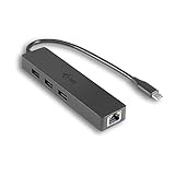 i-tec USB C Slim HUB 3-Port mit Gigabit Ethernet Adapter, USB 3.0 auf RJ-45, 10/100/1000 Mbps, 3x USB 3.0 Port, für Notebook Tablet Smartphone PC mit USB-C Konnektor