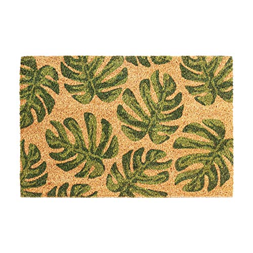 Nicola Spring Non-Slip Fußmatte - Natur Coir Indoor Outdoor Fußmatte - 90 x 60cm - Banana Leaf