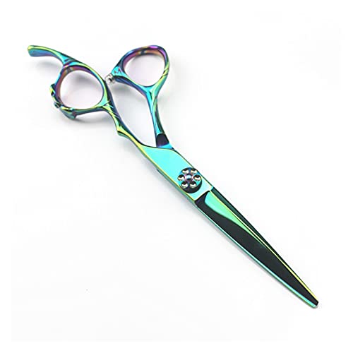 Haarschneidscheren 6-Zoll-grüner Kreis-Friseur-Schere, Friseurschere, dünnere Friseurschere, Zahnschere, Friseur-Schere (Color : Cutting)