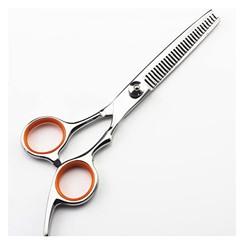 Haarschneidscheren 6-Zoll-Haarschneidendeschere, Haarschneidendeschere mit Schlaufen, dünnem Haar-Clippers, Haarschneider, Friseur-Schere (Color : Orange thinning)