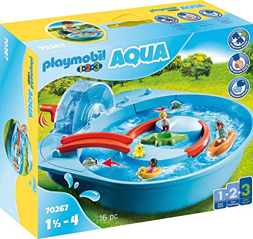 Playmobil 70267 1.2.3 Aqua Wasserbahn & Spielfiguren, Mehrfarbig