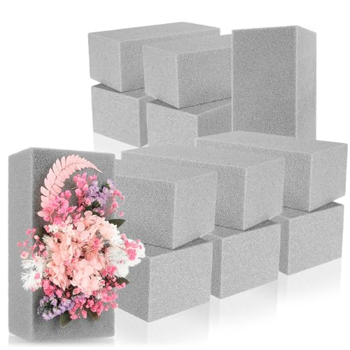 com-four® 12x Steckmasse für Blumengestecke - Steckschaum für Trockenblumen - Steckschwamm zum Basteln für Hochzeit und Geburtstag (12 Stück - Trockenblumen)
