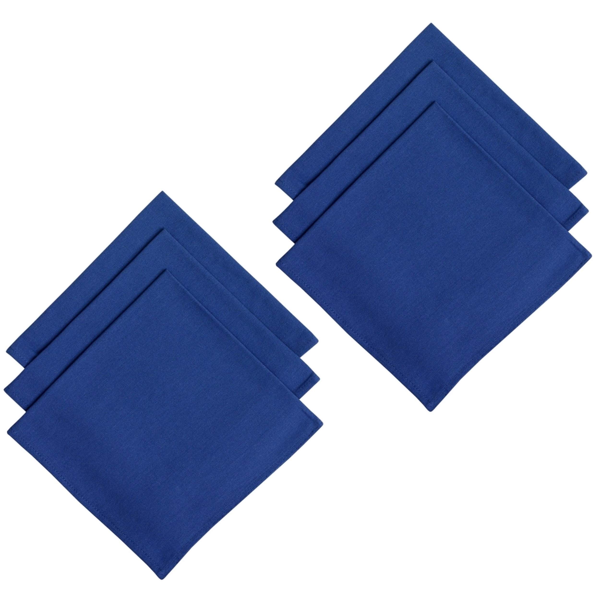6er Pack Textil Servietten Stoffserviette 45cm x 45cm aus 100% Baumwolle in Blau