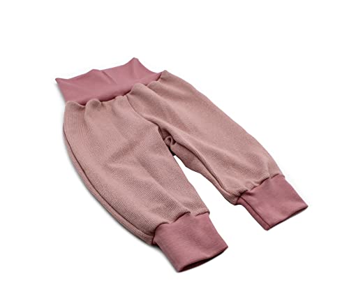 Anna Karinna Kids Handmade Knitted Cotton Baggy Pants, 100% Cotton Baby Pants, Pumphose Baby, Baby Girl Pants, Baby Boy Pants (Old Pink, 98 (2 Years))