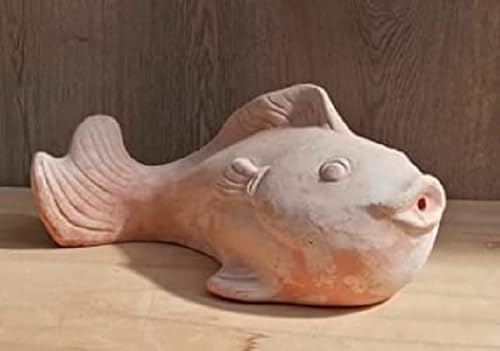 2.Wahl !! Schöner Deko Fisch ca. 40 cm lang aus Terracotta m. kleinen Fehlern Garten Figur Tier Teich Wasser Springbrunnen