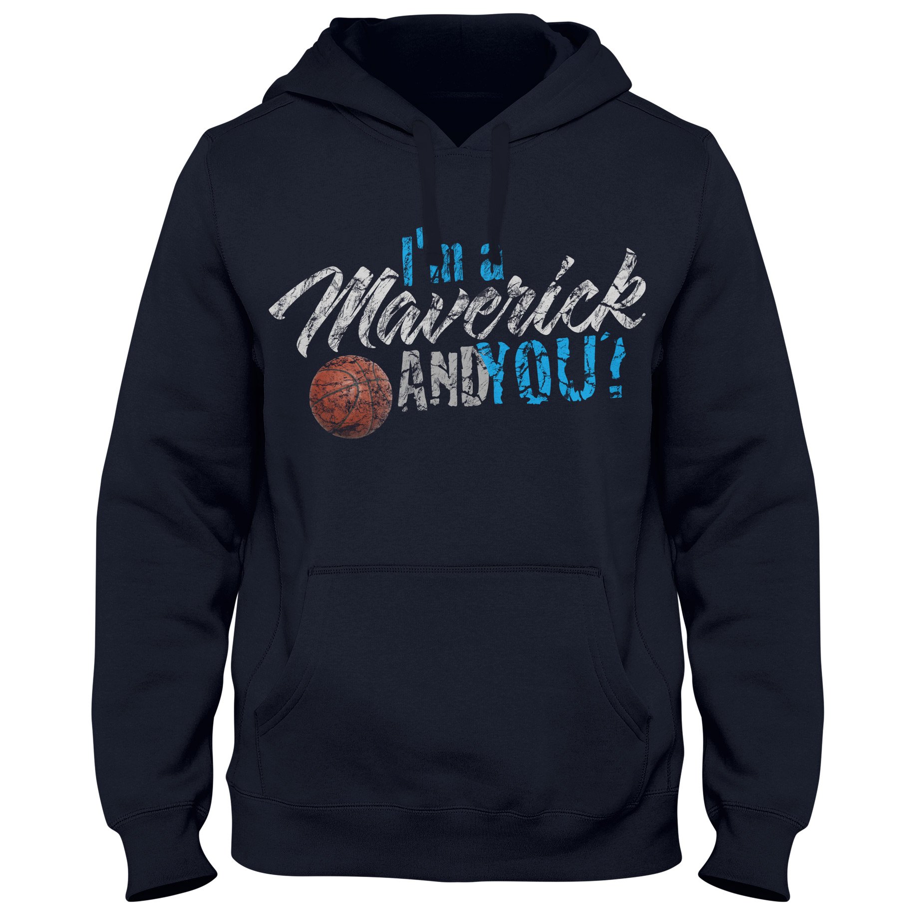 Hoody Hoodie Kapuzenpulli Basketball I'm a Maverick USA Dirk Shirt DTG, Größe:XXL, Farbe:dunkelblau