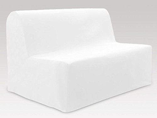 Bezug Klappcouch Baumwolle PANAMA weiß - 140 x 200 cm