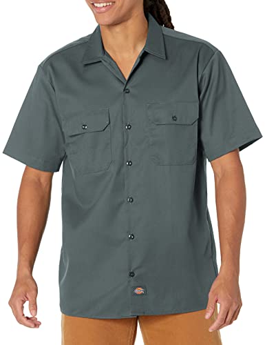 Dickies Herren Kurzärmliges Arbeitshemd, groß und hoch Button-Down-Shirt, Lincoln Green, 3XL