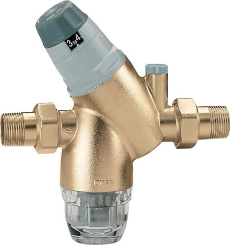 Caleffi Wasserdruckminderer 1/2 Zoll DN15 mit Wasserfilter Hausanschluss Druckreduzierer Filter Druckminderer für Wasser Hausanlage