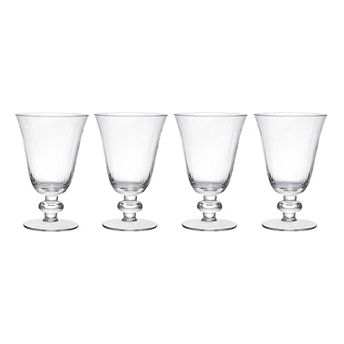 Mikasa Salerno Kristall Weingläser, 260ml, 4er Set bleifrei, klare feine Gläser mit kurzem Stiel und breitem Rand - spülmaschinenfest