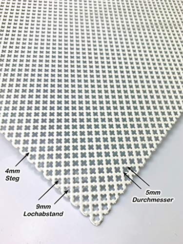 Stahl Verzinkt Kleeblatt Lochblech Weiß Pulverbeschichtet Stahl 1,5 mm dick Zuschnitt nach Wunschmaß (1000 mm x 400 mm)