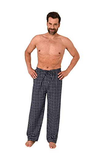 Herren Flanell Schlafanzug Hose kariert aus Baumwolle - ideal zum relaxen - 222 122 15 851, Farbe:grau, Größe:52