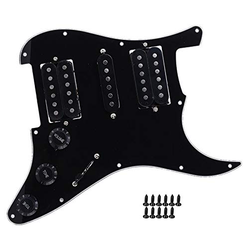 E-Gitarren-Pickguard, Metall Praktisches E-Gitarren-Pickguard, vorverdrahtet, für SQ E-Gitarre ST E-Gitarre Ersatzwartung Replacement(black)