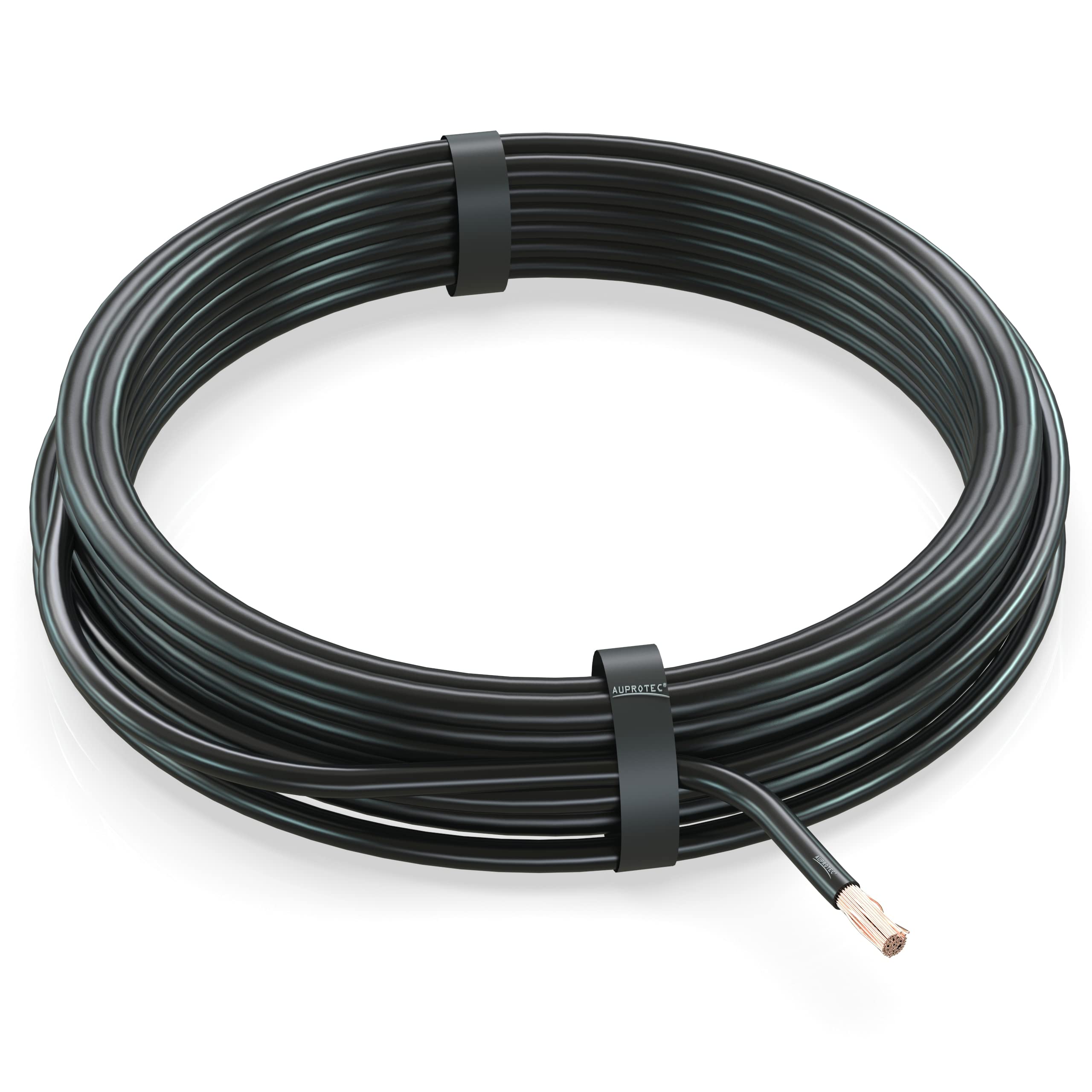 AUPROTEC 50m Fahrzeugleitung 0,75 mm² FLRY-B Auto Kabel als Ring Farbe schwarz