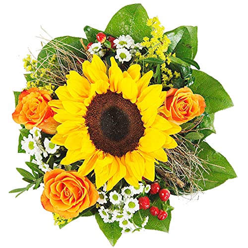 Blumenstrauß - Sonnenblumen - Mit echter Sonnenblume