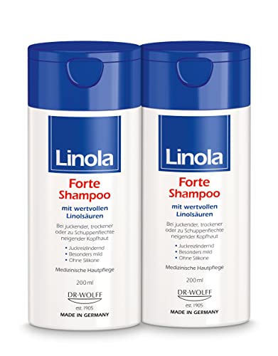 Linola Forte Shampoo - 2 x 200 ml | Kopfhautpflege-Shampoo zur Anwendung bei juckender und trockener Kopfhaut, Schuppenflechte, Psoriasis